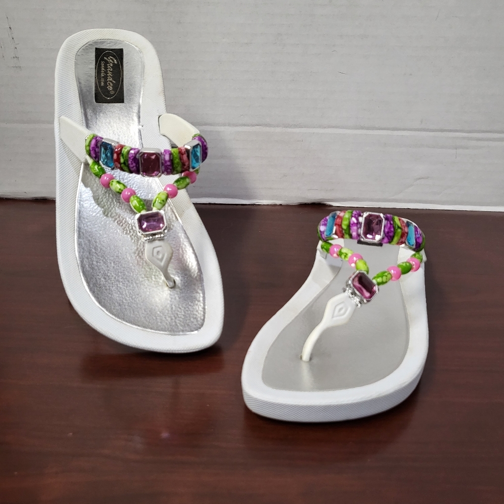 Grandco White Sandals Womens Size 8
